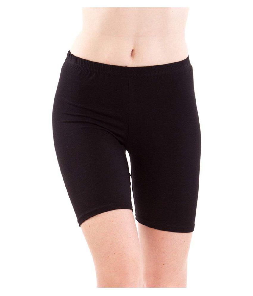 Buy Katish Cotton Lycra Cut Offs Black Online At Best Prices In India Snapdeal