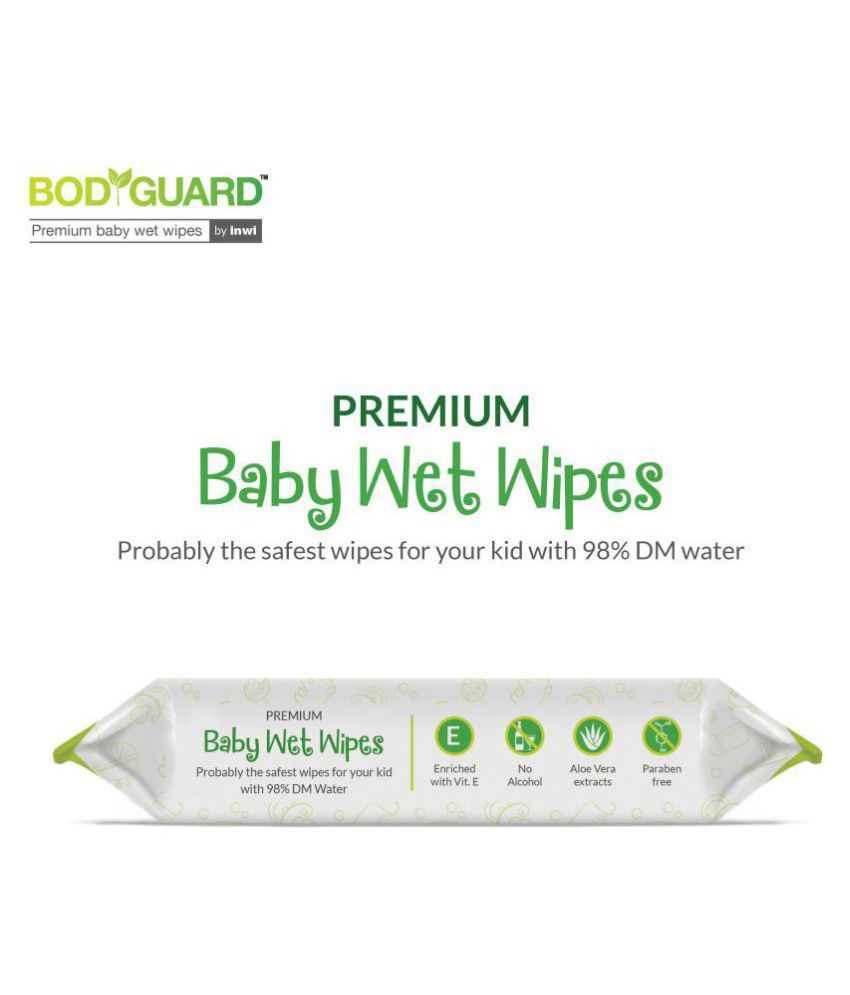 BodyGuard Premium Paraben Free Baby Wet Wipes with Aloe Vera 72 Wipes (1 Pack, 72 each) Buy