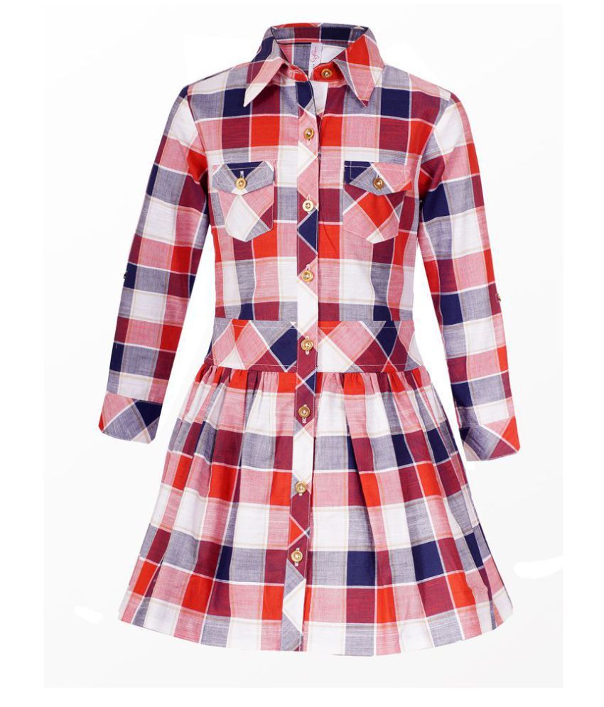 red checkered shirt dress