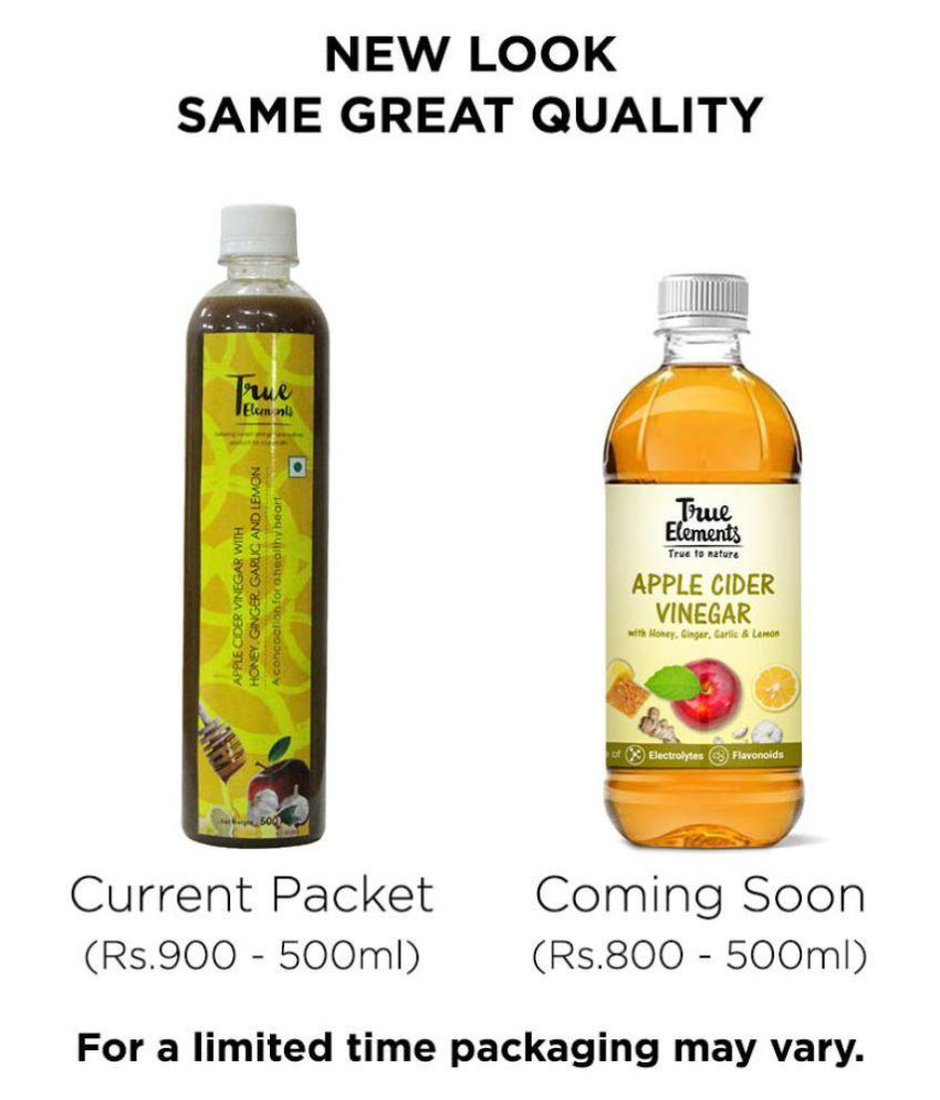 True Elements Apple Cider Vinegar with Honey,Ginger,Garlic,Lemon 500 ml