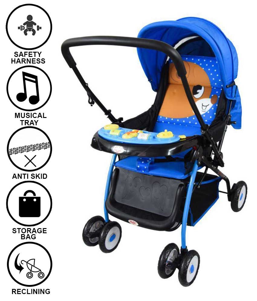 Baby Pram & Strollers Crysta Blue With Reversible Handlebar Buy Baby