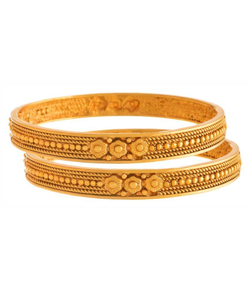     			JFL - Traditional Ethnic One Gram Gold Plated Designer Bangle Set for Women & Girls