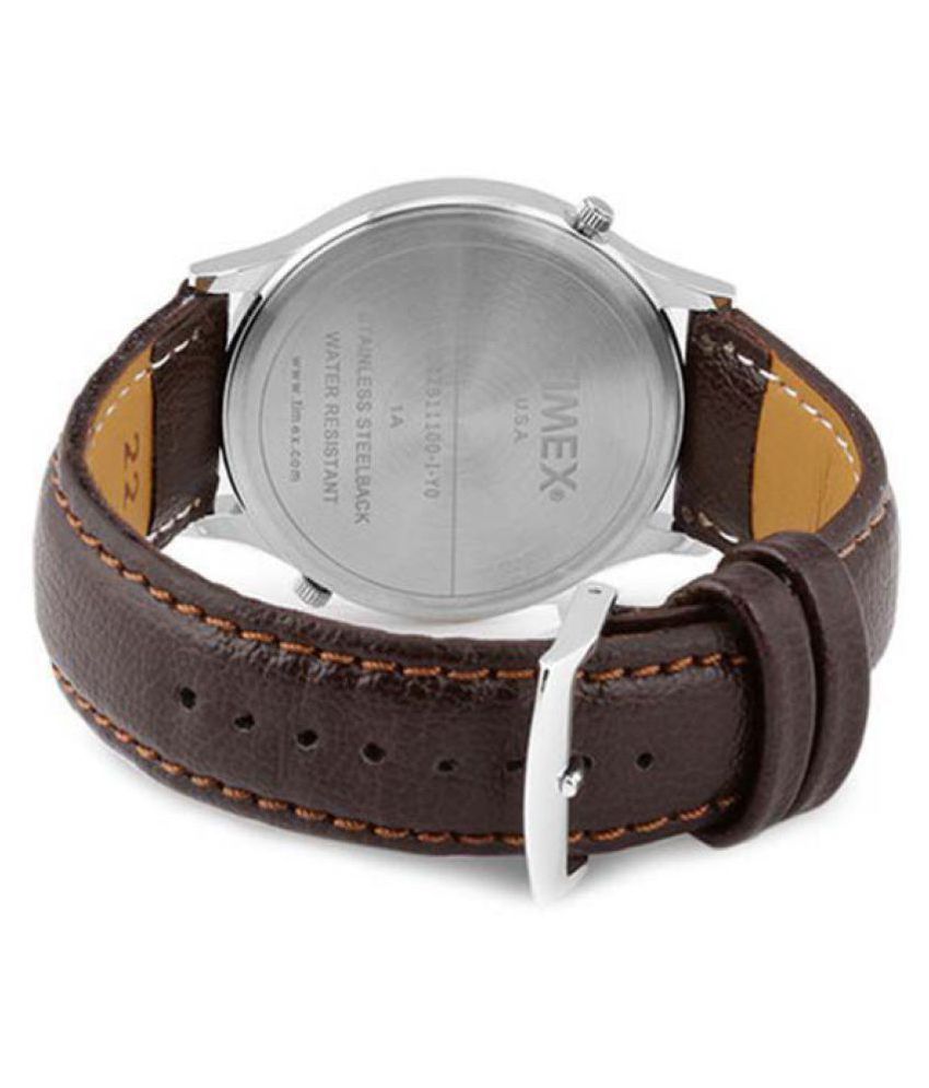 timex tw00zr112 leather analog