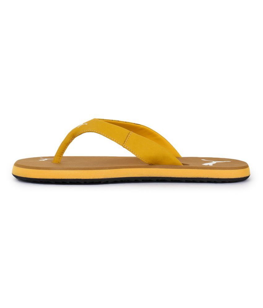 puma yellow slippers