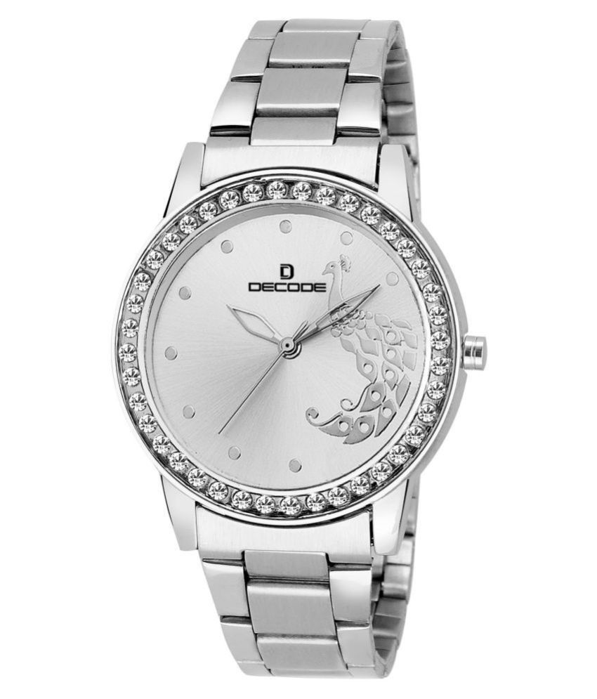     			Decode Ladies Crystal Studded LR-2120 Chain Silver Diamond Collection Watch for Women/Girls