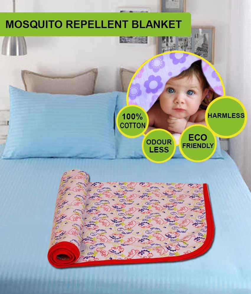 Mosgard Blue Cotton Mosquito Repellent Blanket for Baby ( 115 cm 72