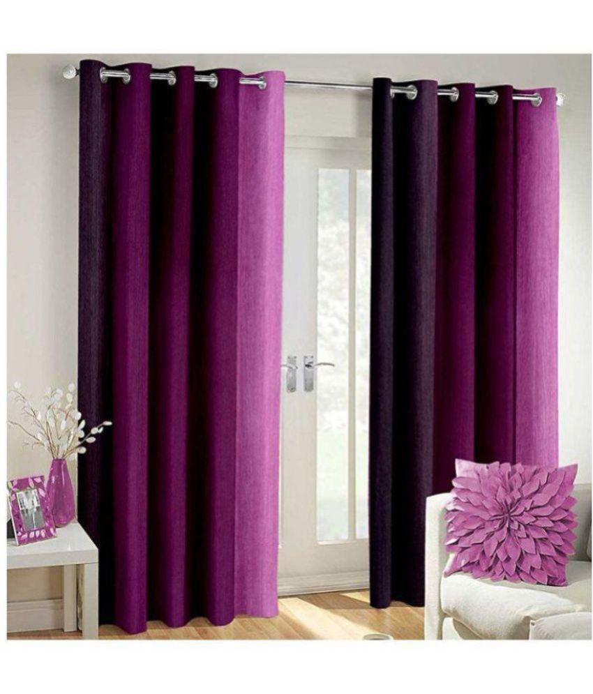     			Phyto Home Blackout Eyelet Window Curtain 5 ft Pack of 2 -Purple