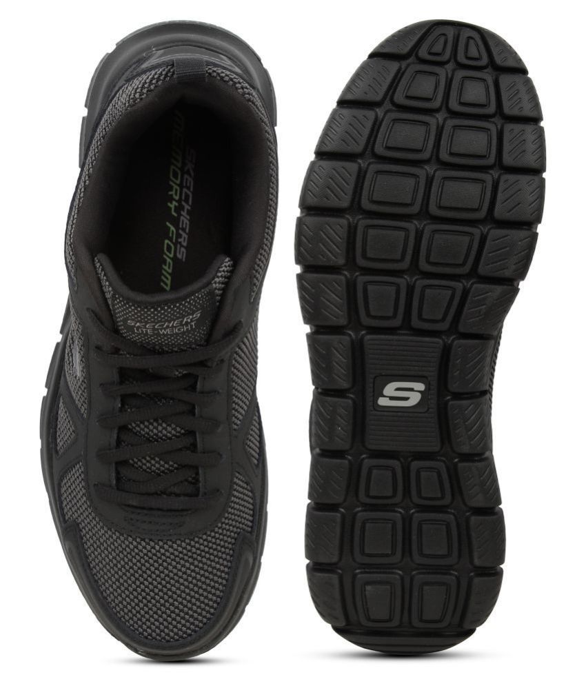 skechers black no lace shoes