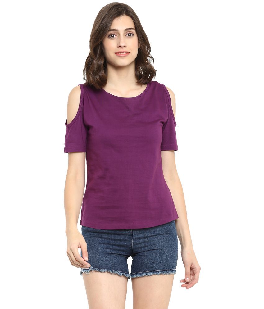     			Ap'pulse Cotton Purple T-Shirts