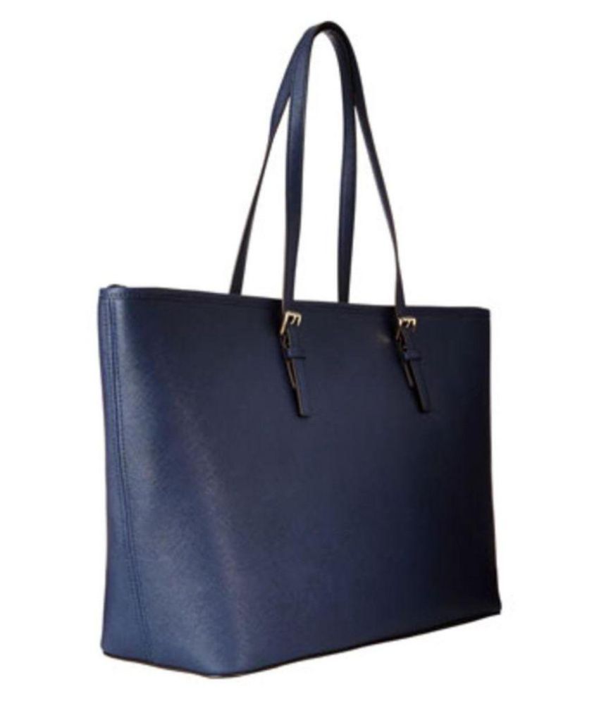 Michael Kors Blue Pure Leather Tote Bag - Buy Michael Kors Blue Pure  Leather Tote Bag Online at Best Prices in India on Snapdeal