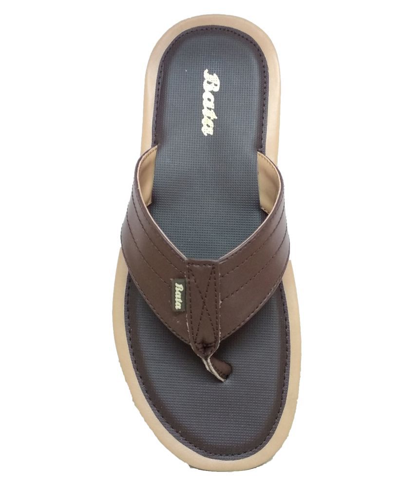 Bata Brown Leather Slippers Price in India Buy Bata Brown 