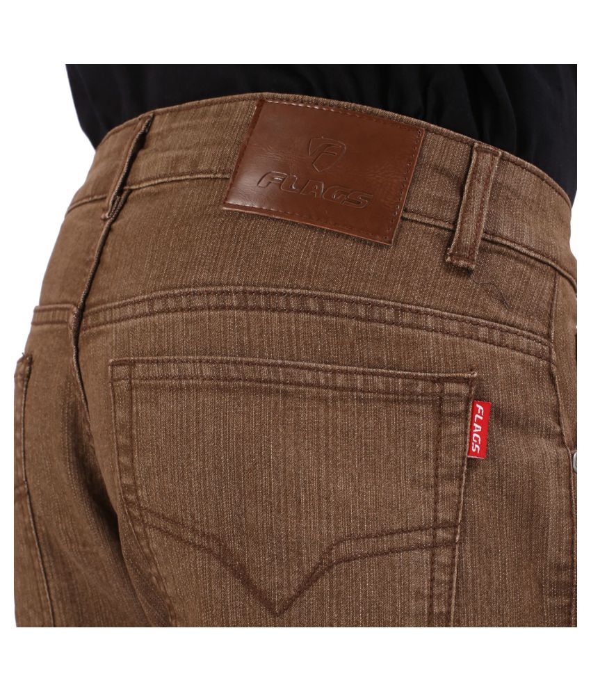 Flags Brown Regular Fit Jeans Buy Flags Brown Regular Fit Jeans