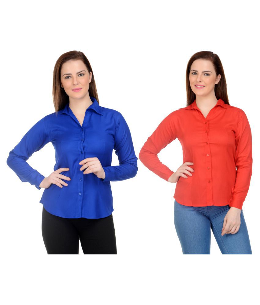     			NEUVIN - Multi Color Cotton Women's Shirt Style Top ( Pack of 1 )