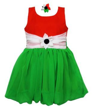 tricolor dress for baby girl