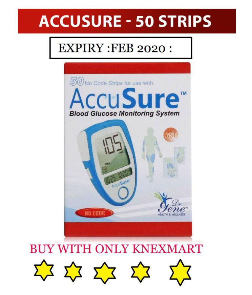     			Accusure 50 TEST STRIPS ONLY(Pack of 1x50)
