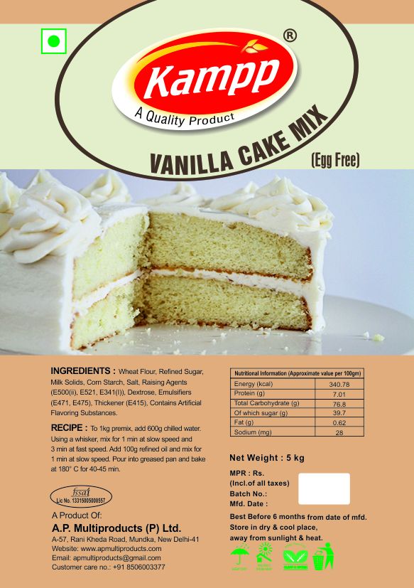 Kampp Vanilla Premium Cake Premix 1000 Gm Buy Kampp Vanilla Premium Cake Premix 1000 Gm At Best Prices In India Snapdeal