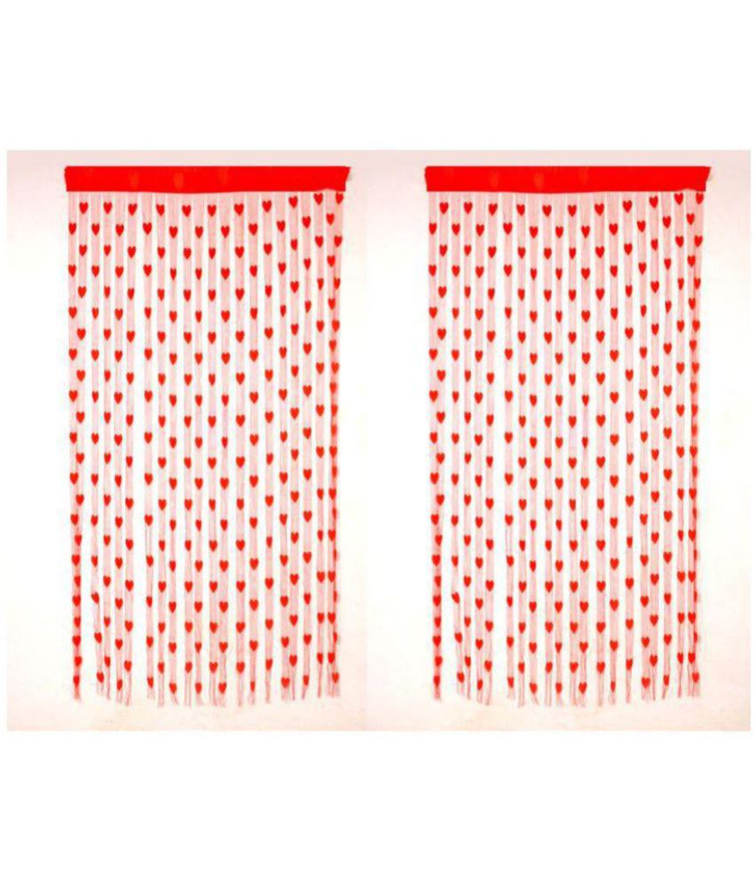     			Tanishka Fabs Others Transparent Rod Pocket Door Curtain 6.5 ft Pack of 2 -Red
