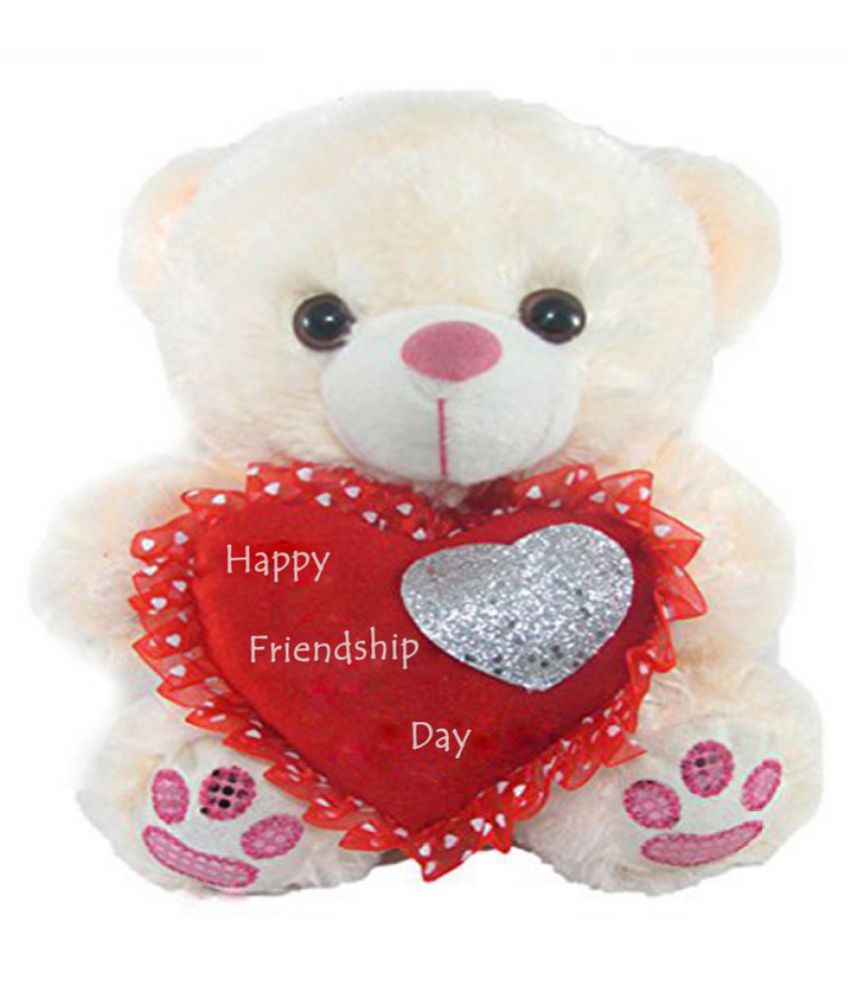     			Tickles Heart Teddy Soft Stuffed Plush Animal for Friendship Day (Color: Red & White Size: 26 cm)