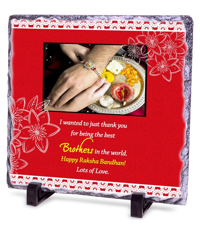 Happy Raksha Bandhan Rock Tile & Teddy Hamper Buy Online at Best Price