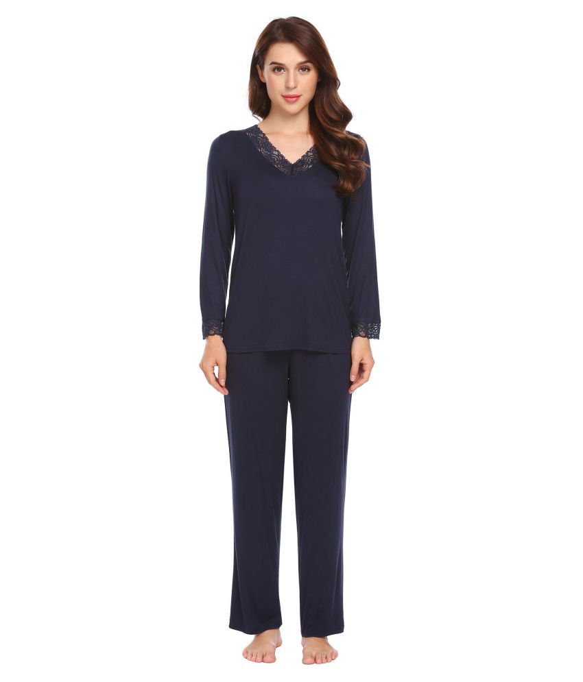 Buy Generic Cotton Pajamas - Black Online at Best Prices in India ...