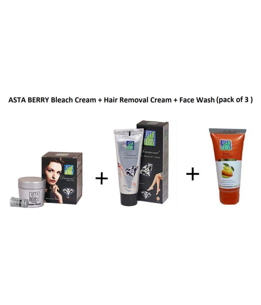 Asta Berry Bleach Cream Hair Removal Cream Face Wash Facial