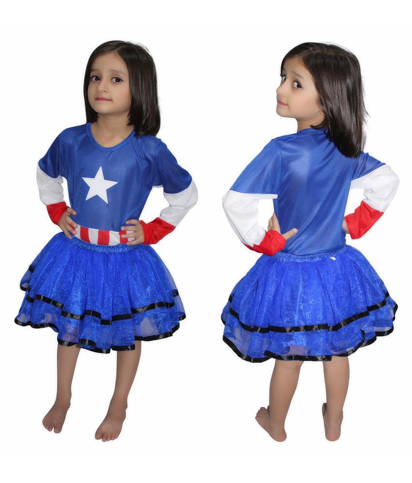     			Kaku Fancy Dresses  American Captain/Brave American Littile Soldier Super Hero Costume For Girl,CosPlay Costume,CaliFor Kidsnia Costume School Annual function/Theme Party/Competition/Stage Shows/Birthday Party Dress