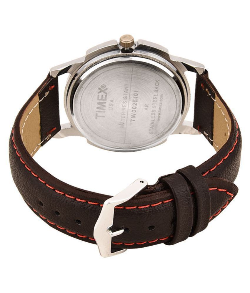 timex tw00zr112 leather analog
