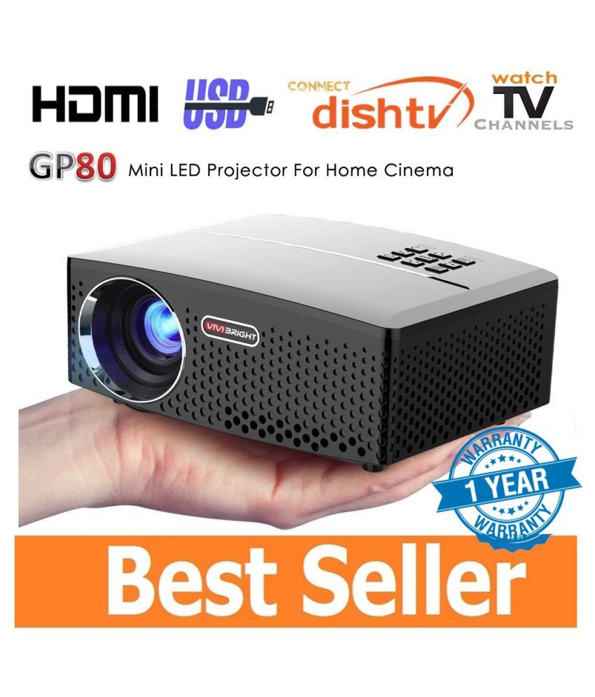 Buy Myra Vivibright GP80 LED Projector 1800 Lm, 800*480, Support 1080P
