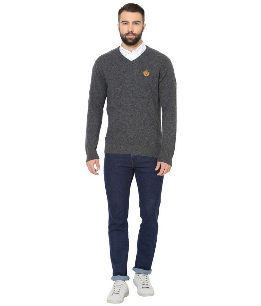 Red Tape Grey V Neck Sweater - Buy Red Tape Grey V Neck Sweater Online at Best Prices in India 