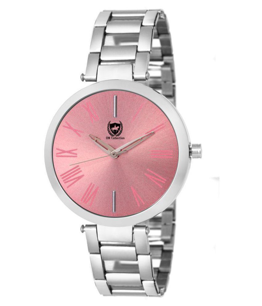 Om Collection Stainless Steel Round Womens Watch
