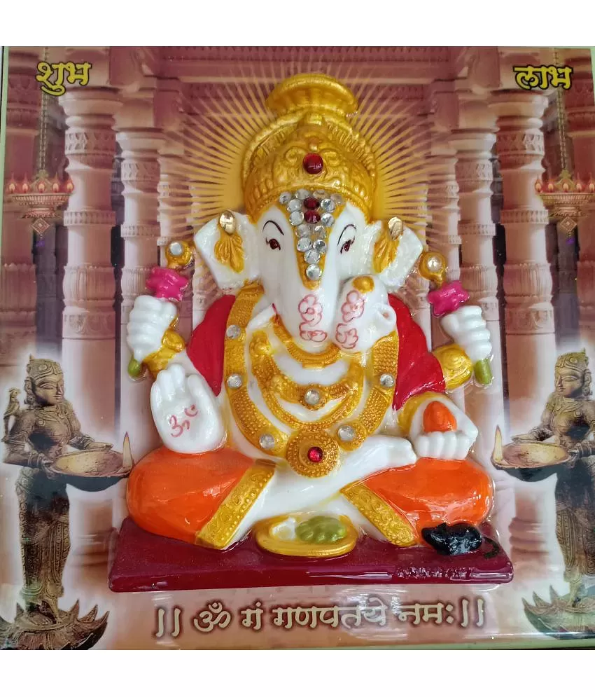 3D Ganesha Wall Hanging Ganpati (Ceramic Tiles, 12x8 inch): Buy ...