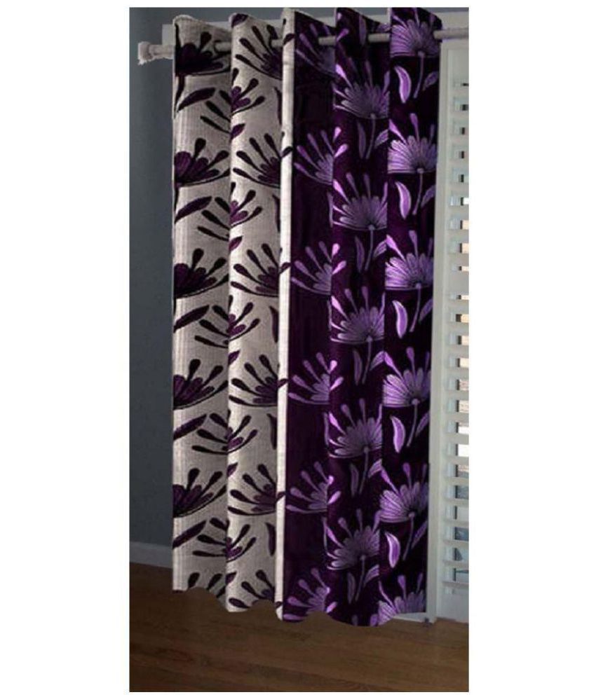     			Tanishka Fabs Semi-Transparent Curtain 5 ft ( Pack of 1 ) - Purple