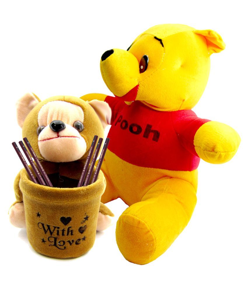 Gift Decor Shop Pooh Bear Soft Toy Multi 36 Cm Combo With Soft Toy Brown Teddy With Love Penstand For Kids Brown 20 Cm Buy Gift Decor Shop Pooh Bear Soft 8pcs lovely plush teddy bear gift set $59.95. snapdeal