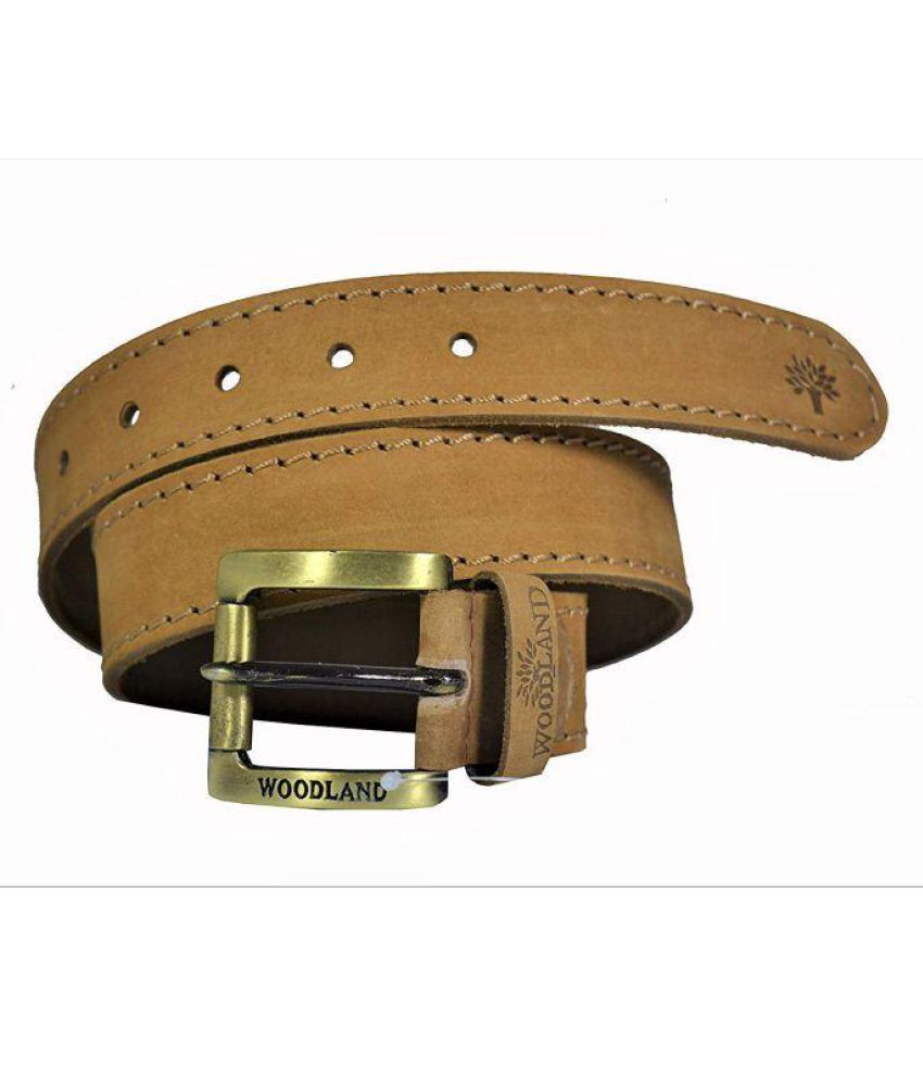 woodland khaki leather casual belt