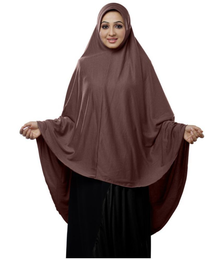 Mehar Hijab Brown Polycotton Stitched Hijab Price in India - Buy Mehar ...