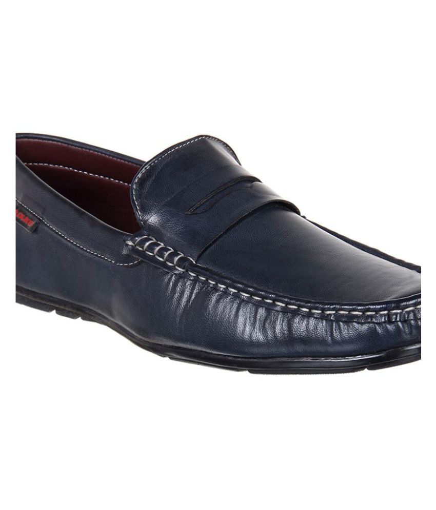wide fit navy loafers