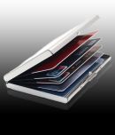 AmtiQ High Quality Stainless Steel 6 Slots RFID Blocking ATM Credit Debit Business ID memory Card Holder Wallet