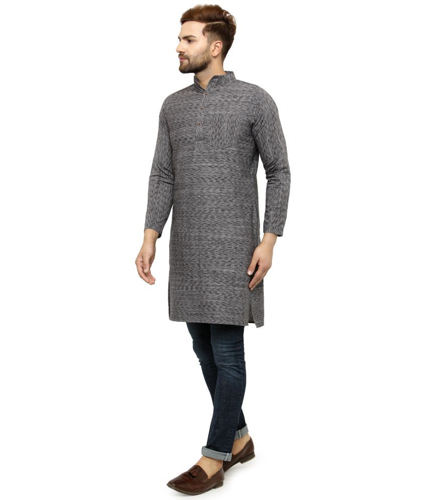 grey colour kurta combination
