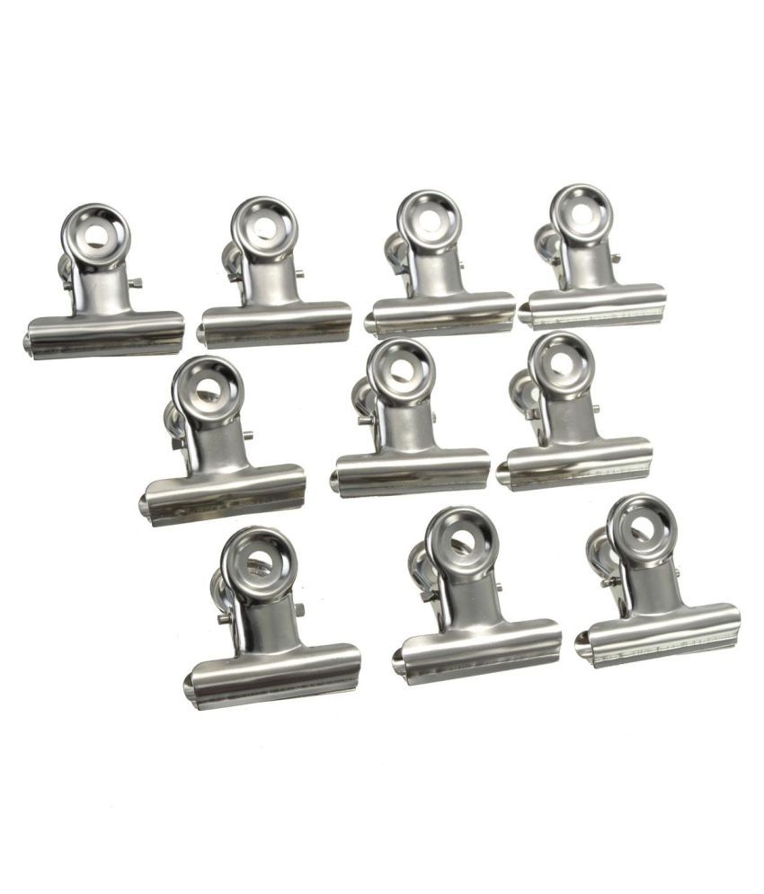 10x Stainless Steel Metal Bulldogs Clips 31mm Paper Money Letter File ...