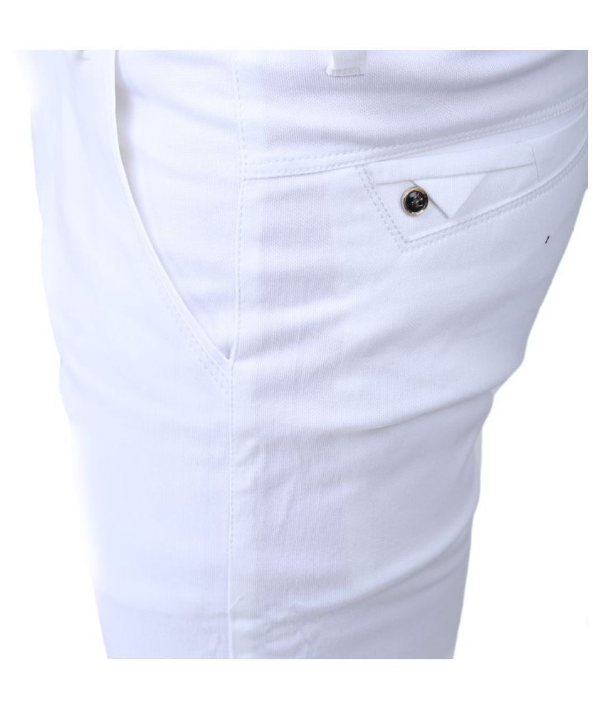 white slim fit chinos