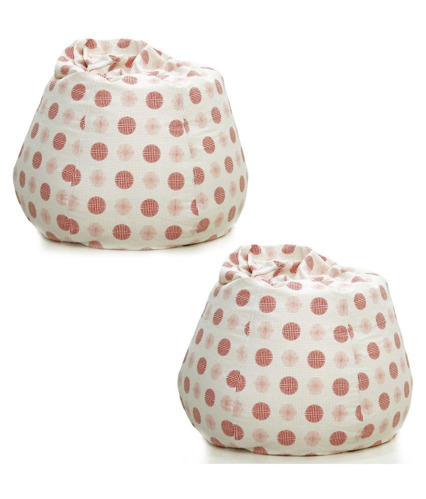 Story Home Xxl Dots Print Canvas Bean Bag Chair Cover Without Beans Set Of 2 Buy Story Home Xxl Dots Print Canvas Bean Bag Chair Cover Without