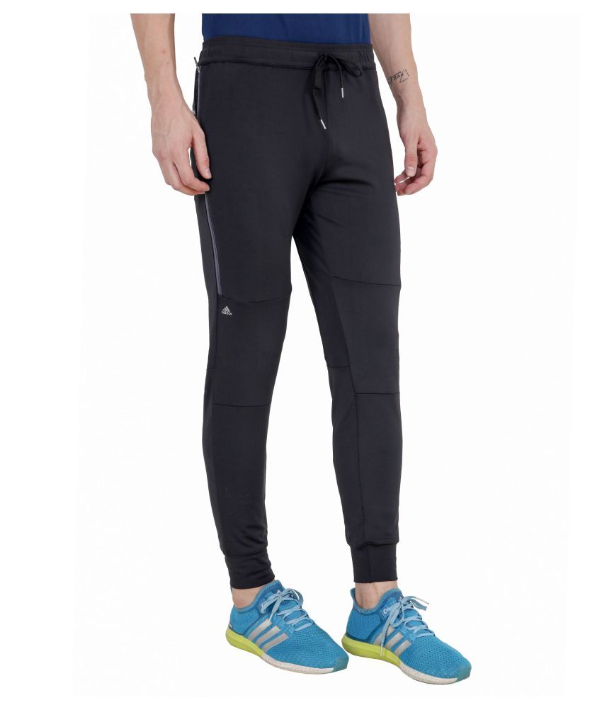 adidas black polyester lycra track pant