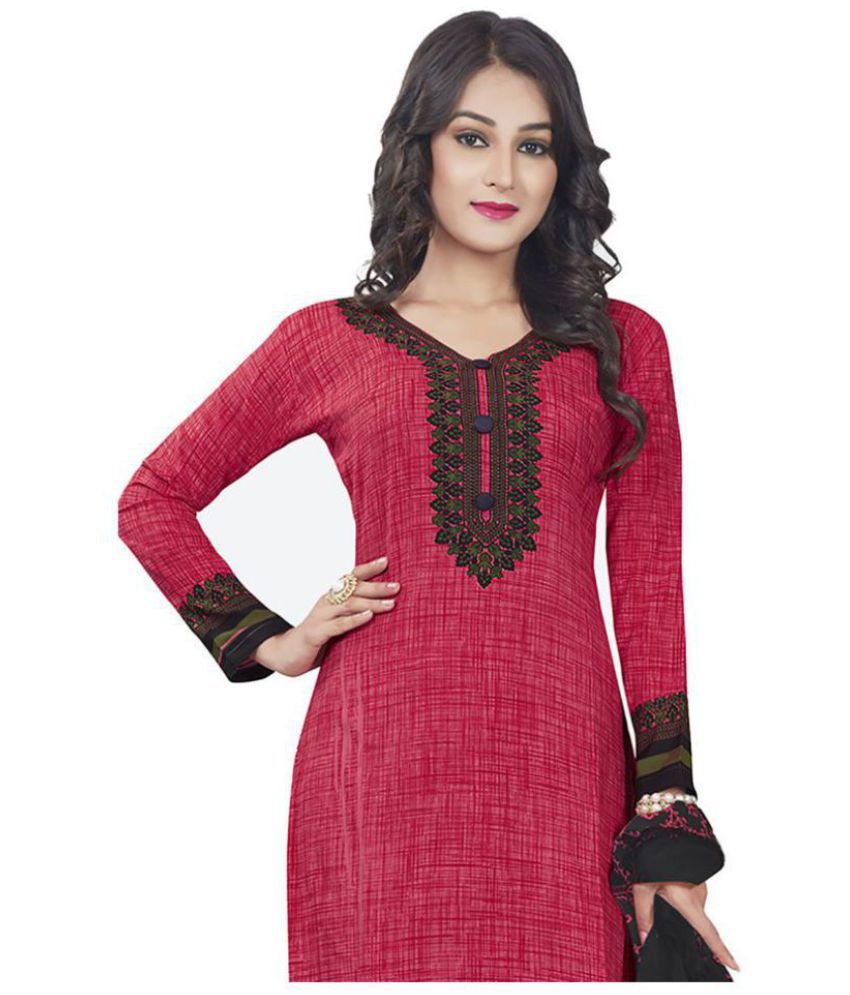 Risera Red and Maroon Synthetic Dress Material - Buy Risera Red and ...