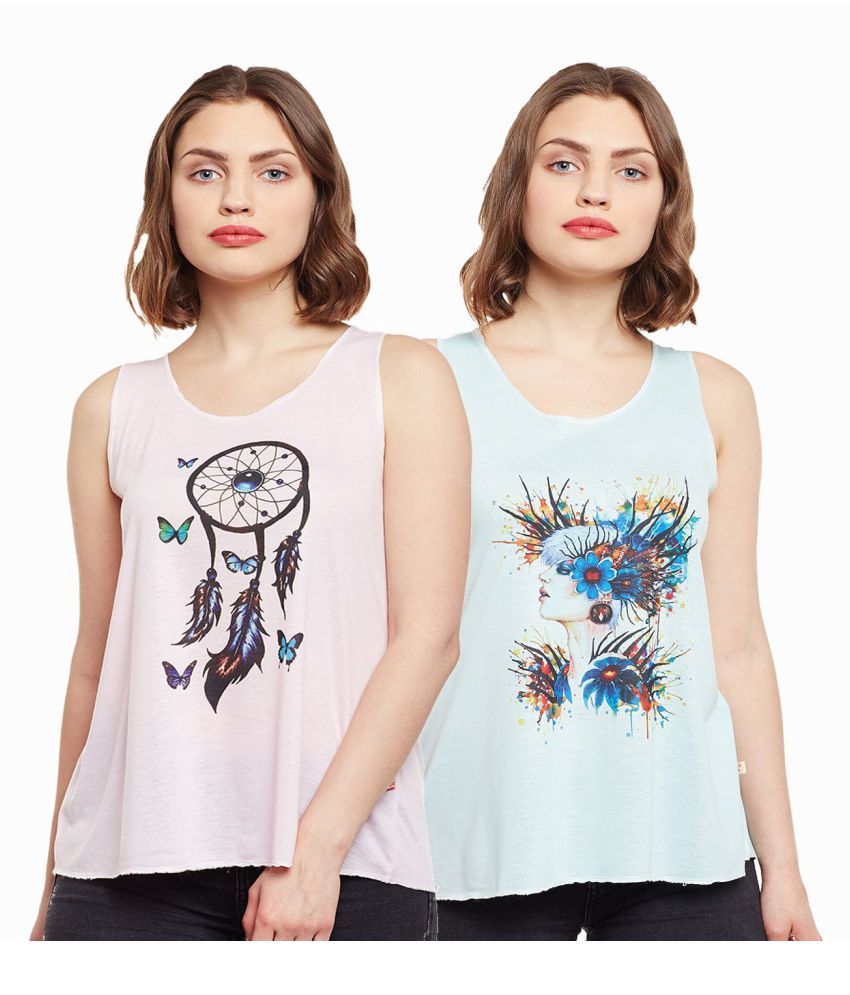     			Vimal Jonney - Multicolor Cotton Women's Tank Top ( Pack of 2 )