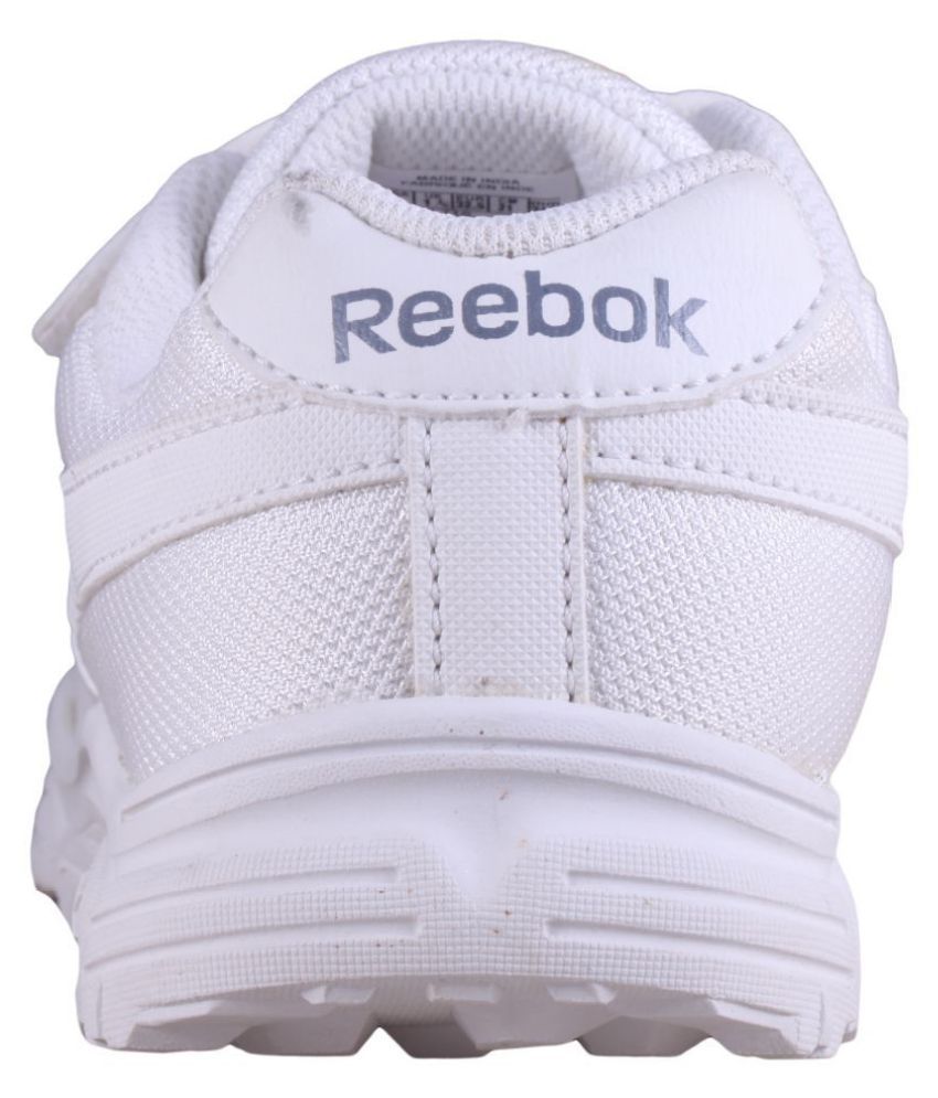 reebok racer school shoes with velcro white