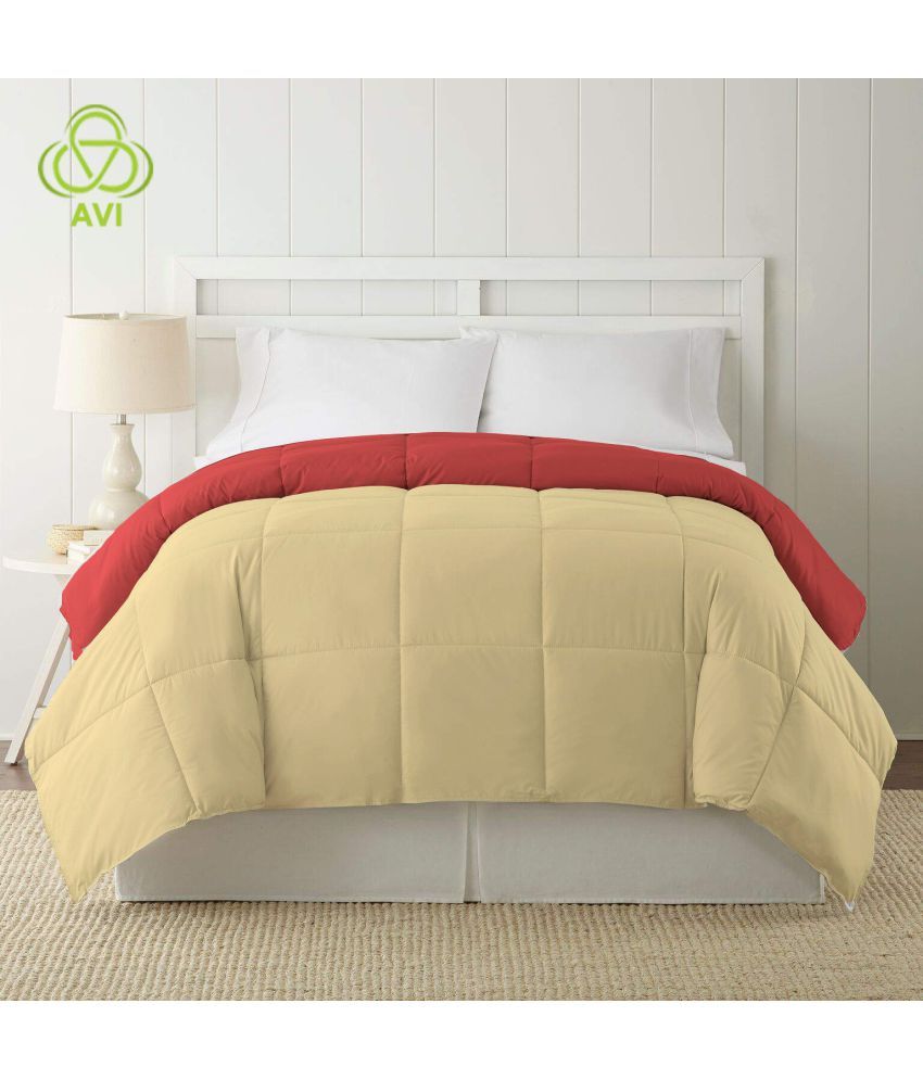 AVI Double Polyester Plain Beige Comforter Buy AVI Double Polyester