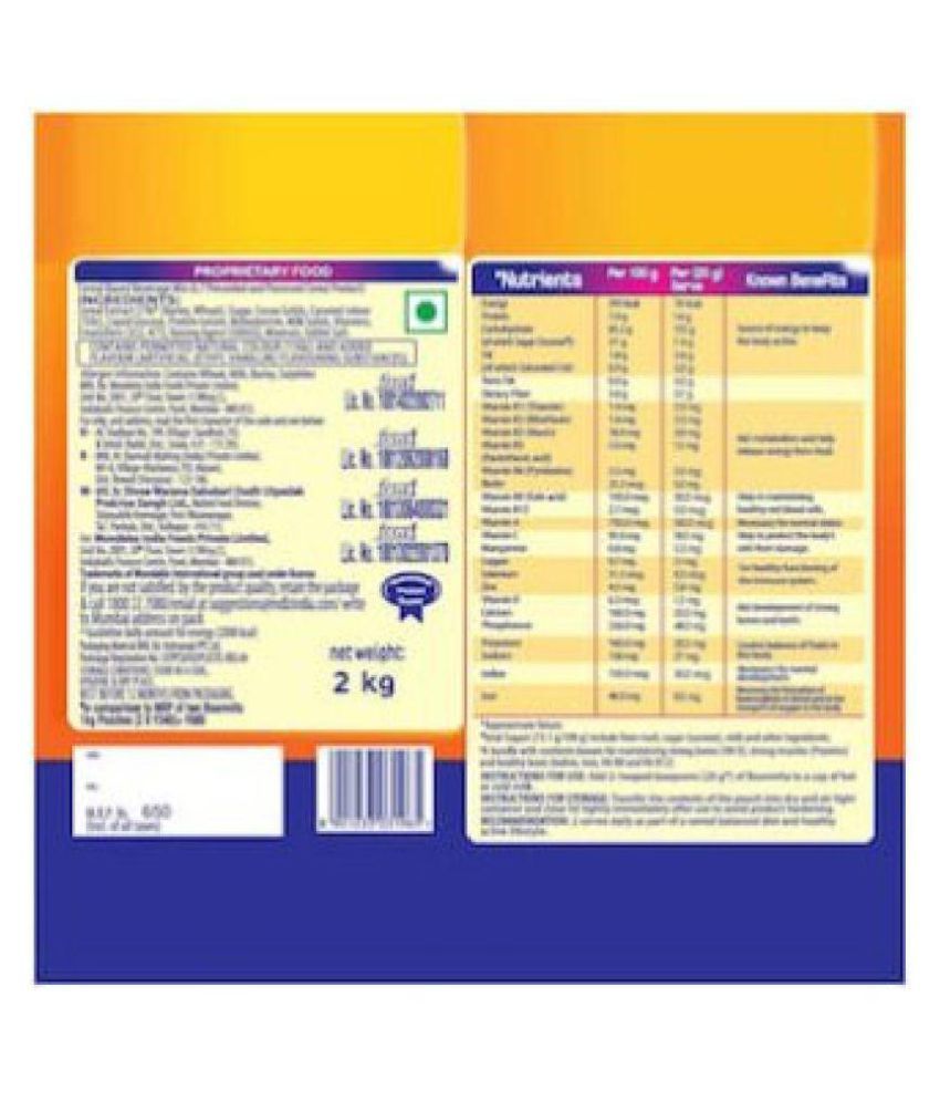 Bournvita Nutrition Facts India Nutrition Ftempo