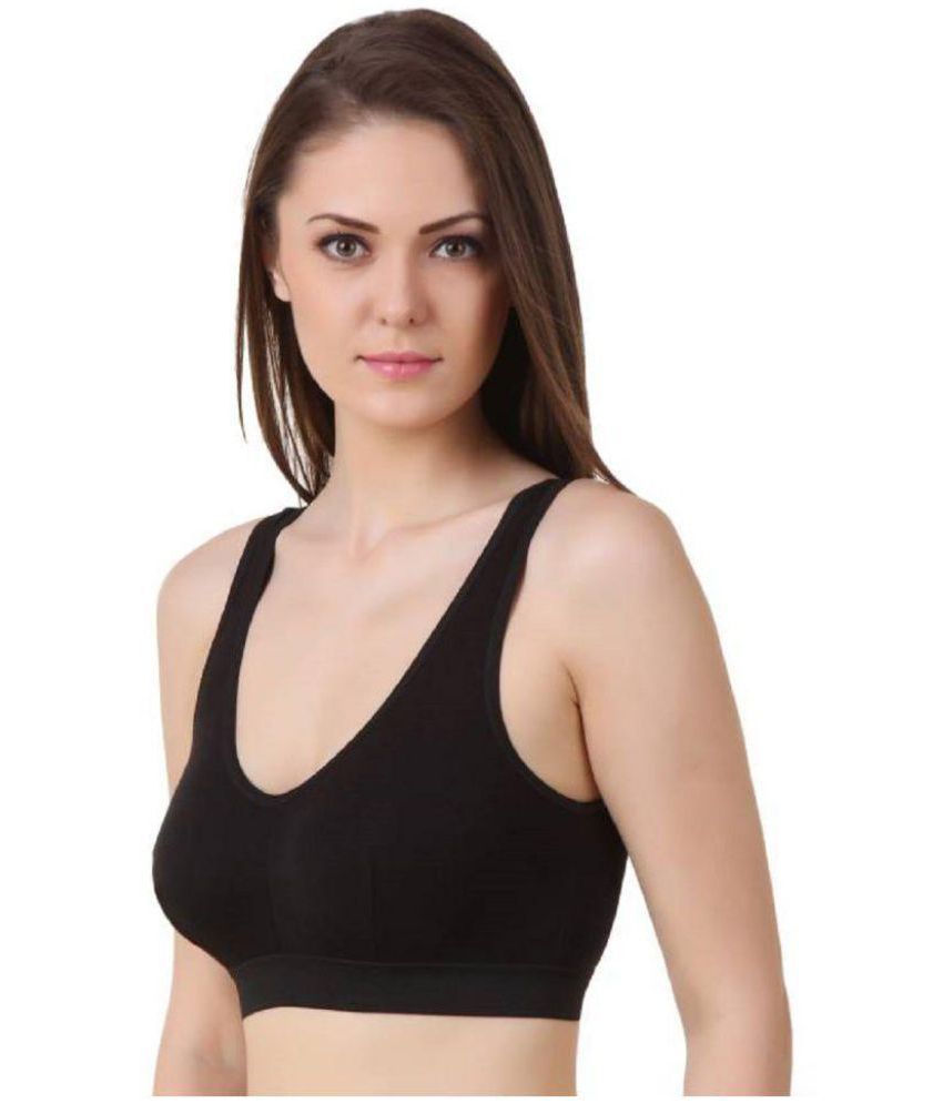 Buy Nityakshi Cotton Blend Sports Bras - Black Online at Best Prices in ...