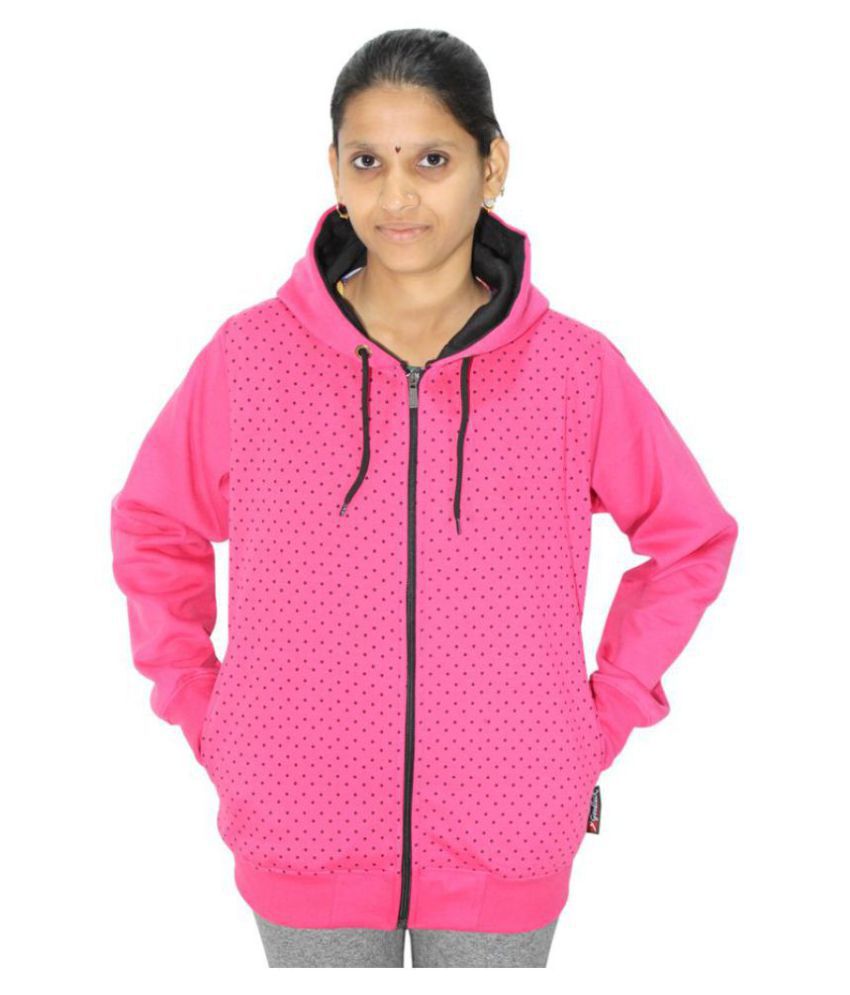     			Goodluck Cotton - Fleece Pink Hooded Sweatshirt
