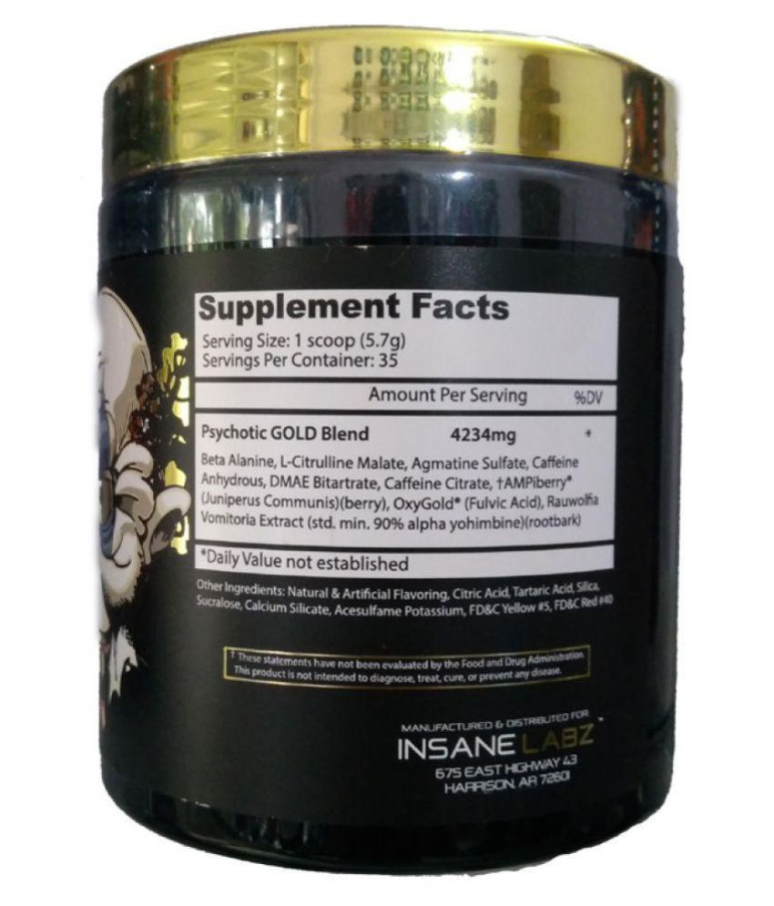 Insane labz Psychotic Gold PreWorkout Orange 202 gm Buy